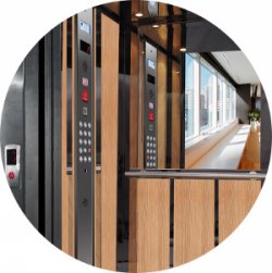 wooden panels elevator cabin